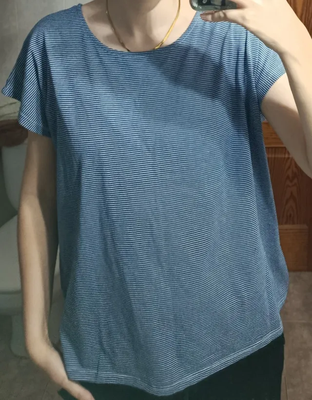 Camiseta marinera a rayas azul y blanco