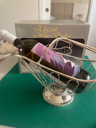 Cesto porta bottiglia elegante color argento