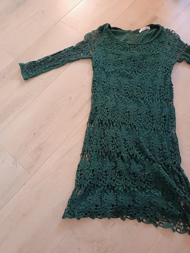 Vestido verde encaje Pull&Bear