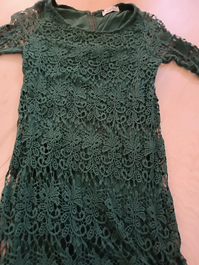 Vestido verde encaje Pull&Bear