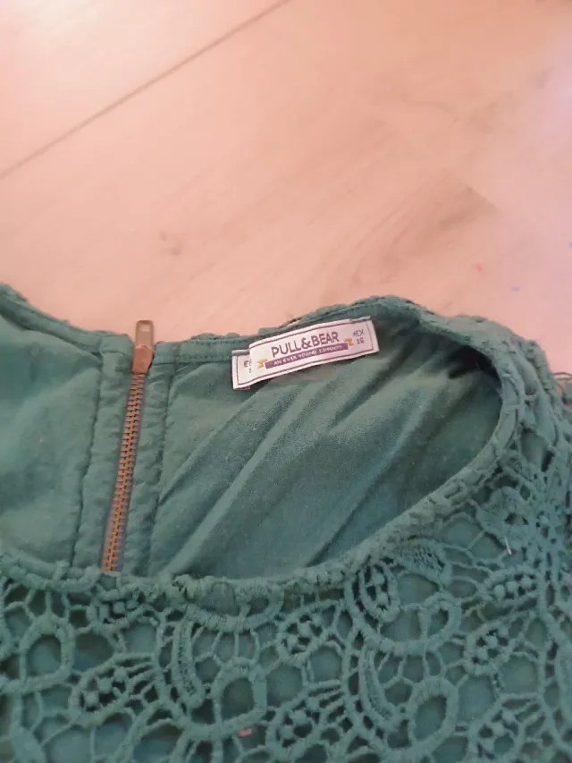 Vestido verde encaje Pull&Bear