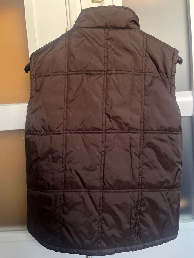 Colete reversível infantil laranja/marrom