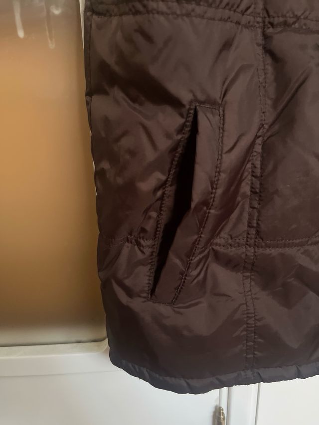 Colete reversível infantil laranja/marrom