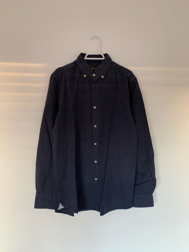 Camisa Massimo Dutti Azul 100% algodón