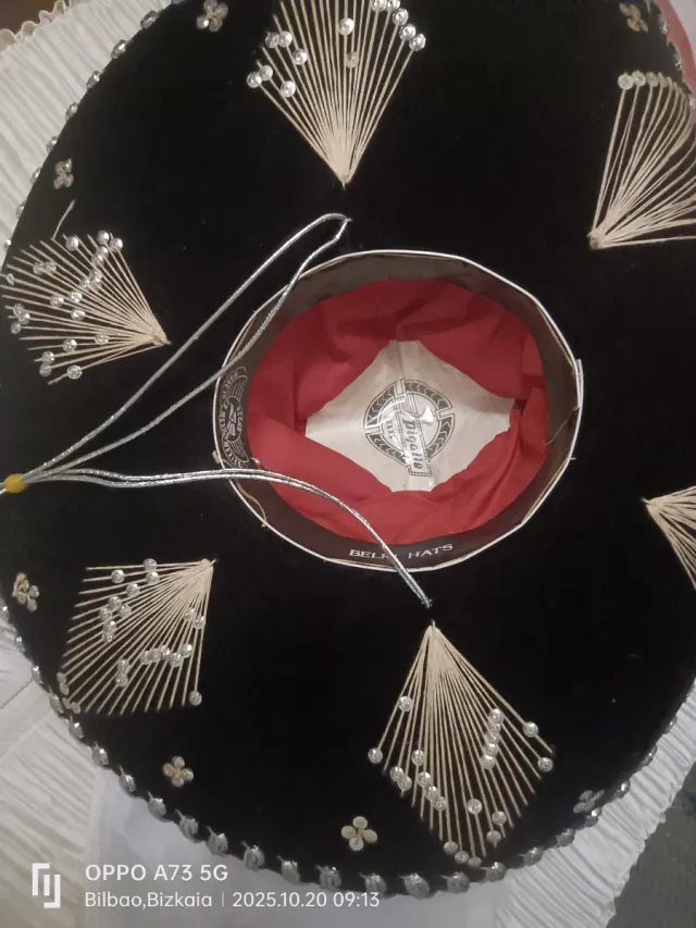 Sombrero Mexicano Auténtico Negro y plateado