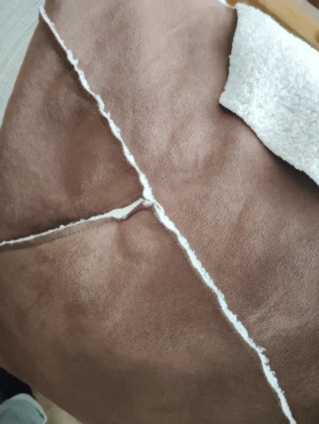 Chaleco doble faz mujer beige y marrón