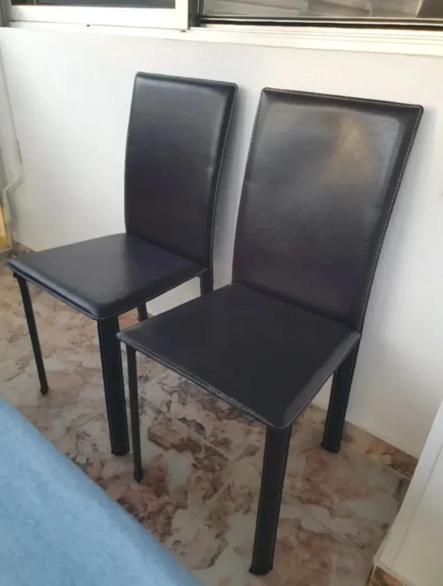 Sillas Comedor Piel Sintética Negra