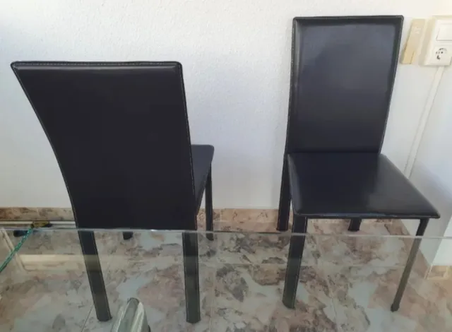 Sillas Comedor Piel Sintética Negra
