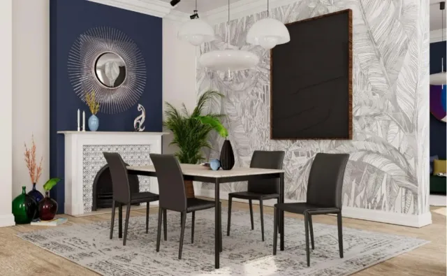 Sillas Comedor Piel Sintética Negra