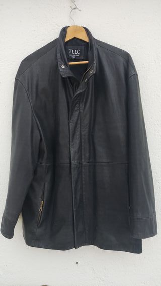 Chaqueta de cuero TLLC Menswear Negra Talla 54