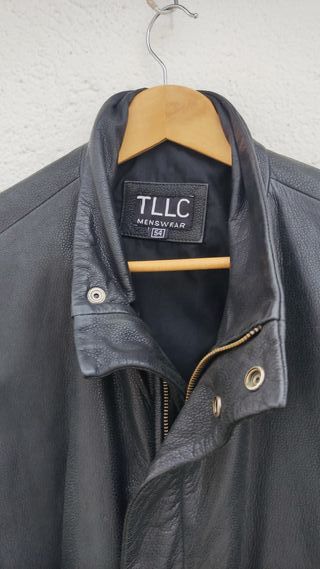 Chaqueta de cuero TLLC Menswear Negra Talla 54