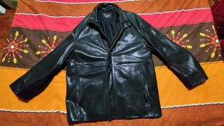Chaqueta de cuero TLLC Menswear Negra Talla 54