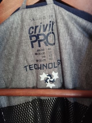 Anorak Nieve Gris y Blanco con Etiqueta