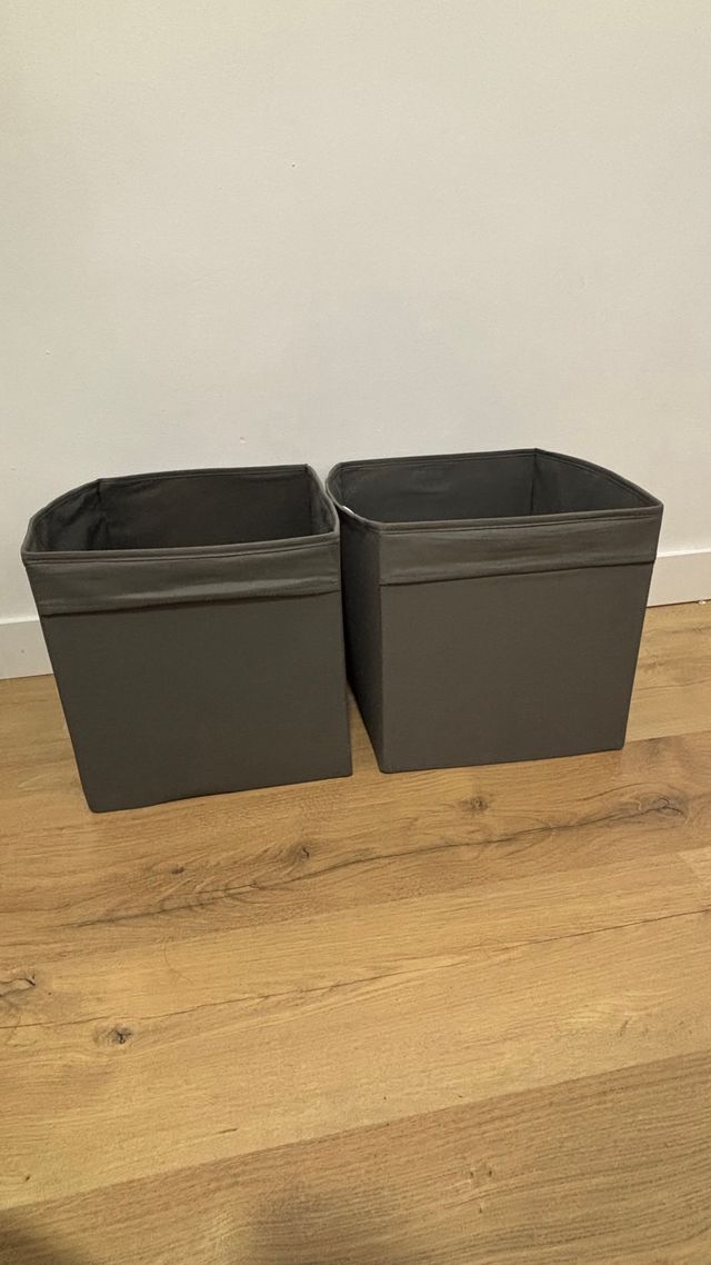 2 Cajas de tela IKEA grises