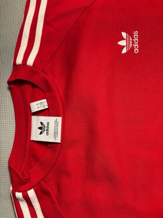 Sudadera Adidas Roja con Rayas Blancas NUEVA