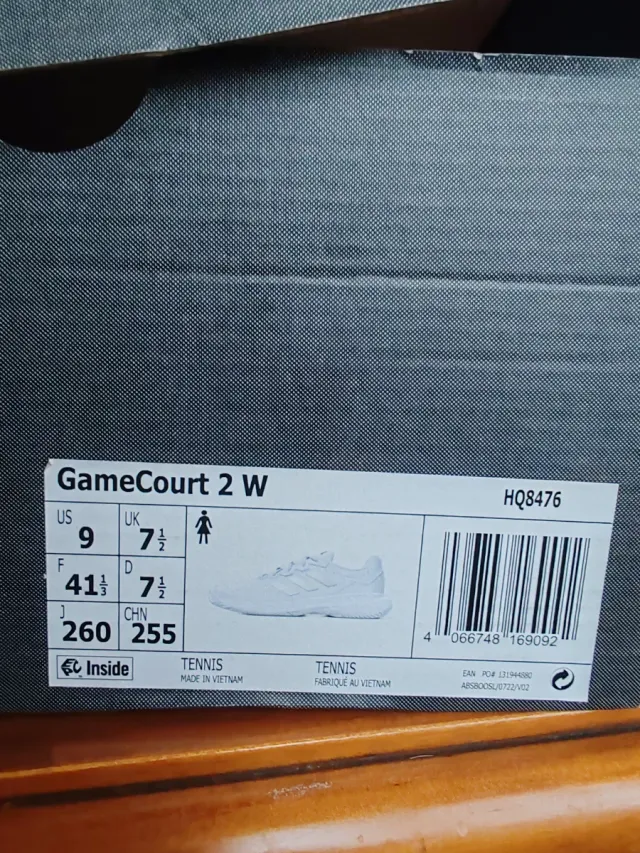 Zapatillas Adidas Blancas y Plateadas Talla 41 1/3