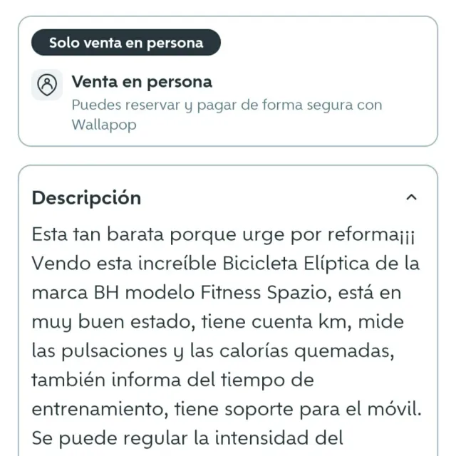 Bicicleta Elíptica BH