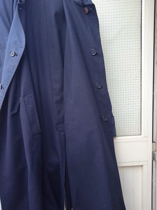 Cappotto uomo vintage lana blu reversibile