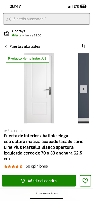 2 Puertas Marsella Izquierda 62.5cm Nuevas