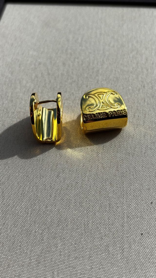 Celine pendientes dorados clip París
