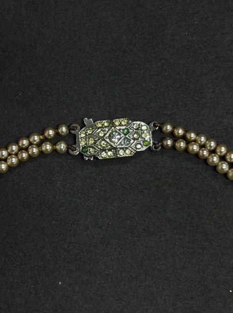 Collar doble perlas con cierre joya