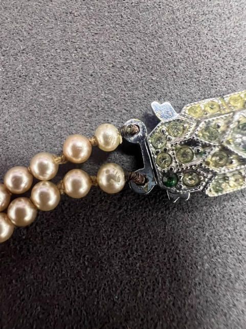 Collar doble perlas con cierre joya