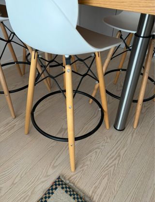 Set 4 Sgabelli Design Bianchi Legno Chiaro