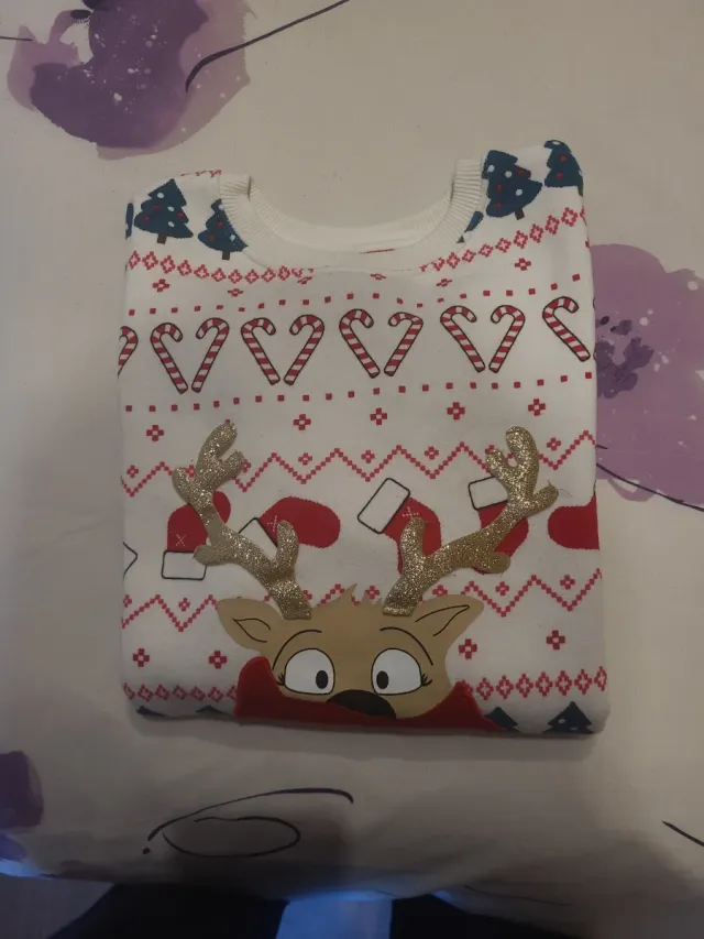 Jersey Navidad Reno y Copos de Nieve