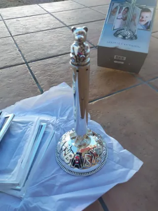 Marco de fotos carrusel bebé plateado