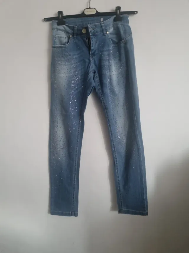 Jeans donna con strass