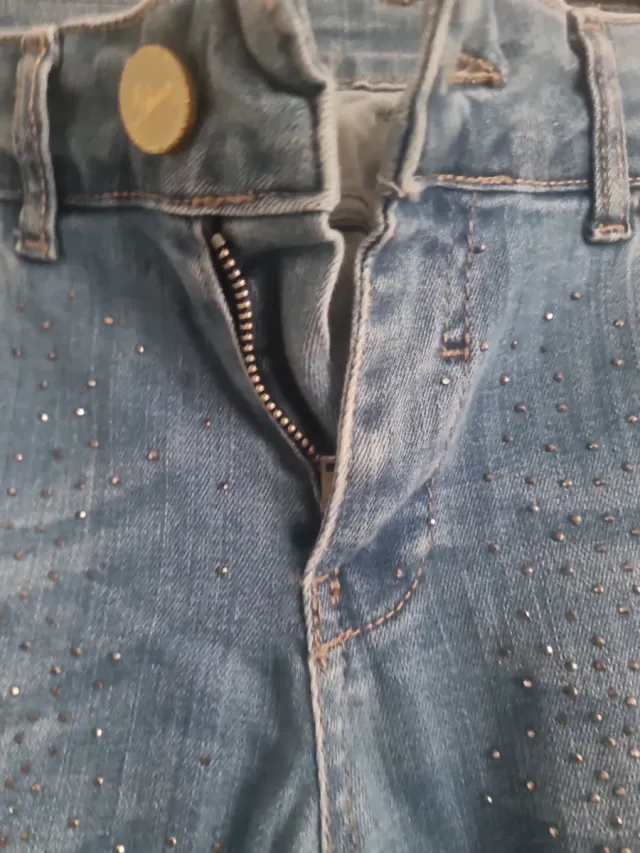 Jeans donna con strass