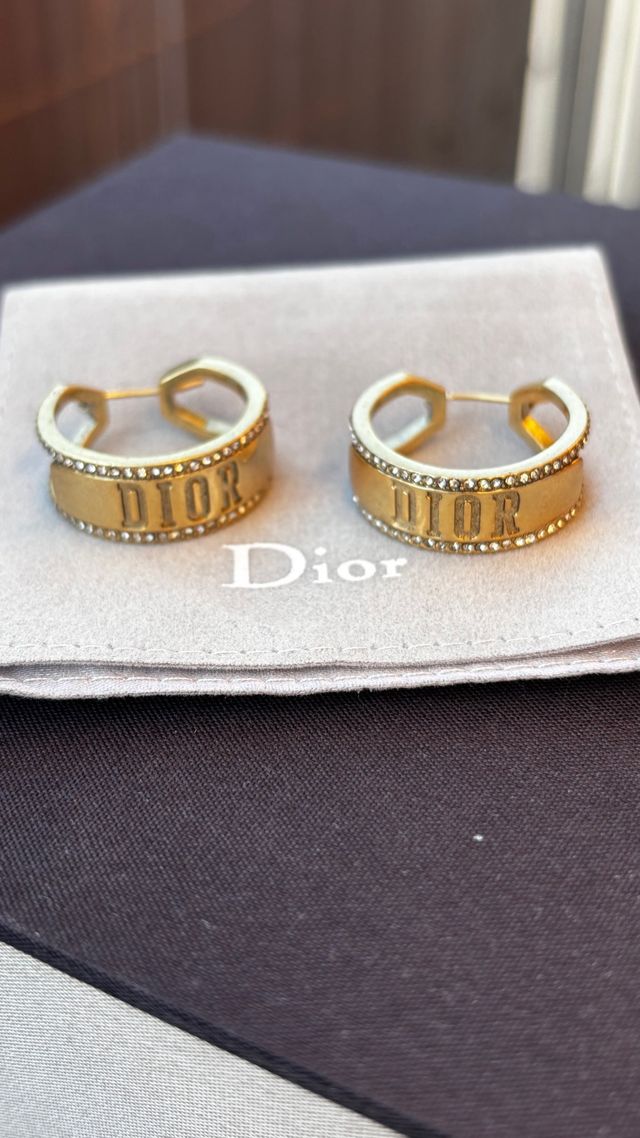 Dior pendientes gold-tone con brillitos