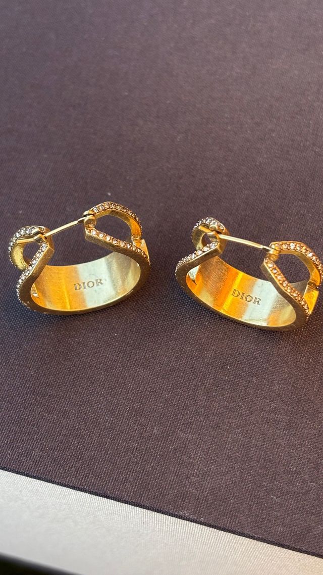 Dior pendientes gold-tone con brillitos