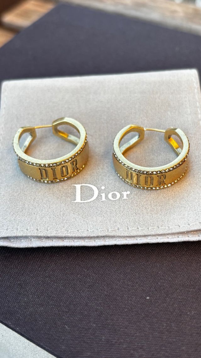 Dior pendientes gold-tone con brillitos