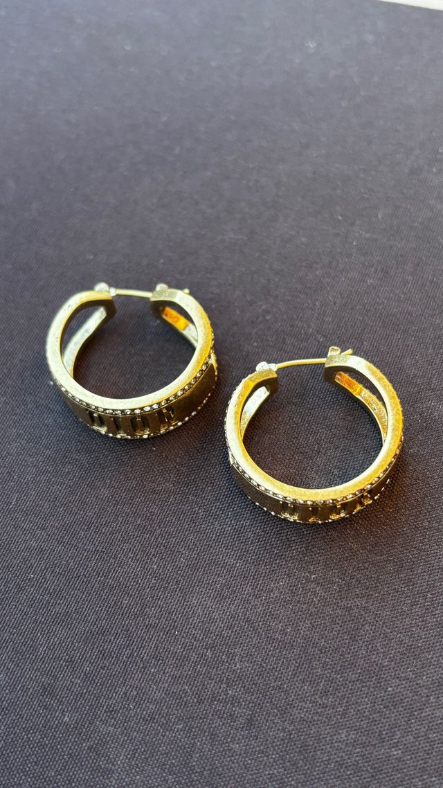 Dior pendientes gold-tone con brillitos