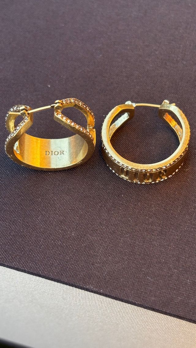 Dior pendientes gold-tone con brillitos
