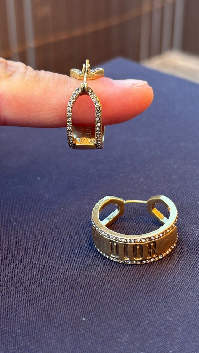 Dior pendientes gold-tone con brillitos