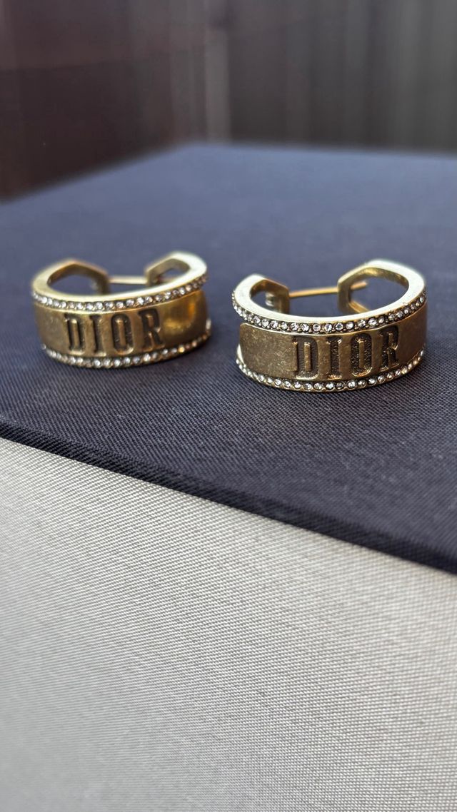 Dior pendientes gold-tone con brillitos