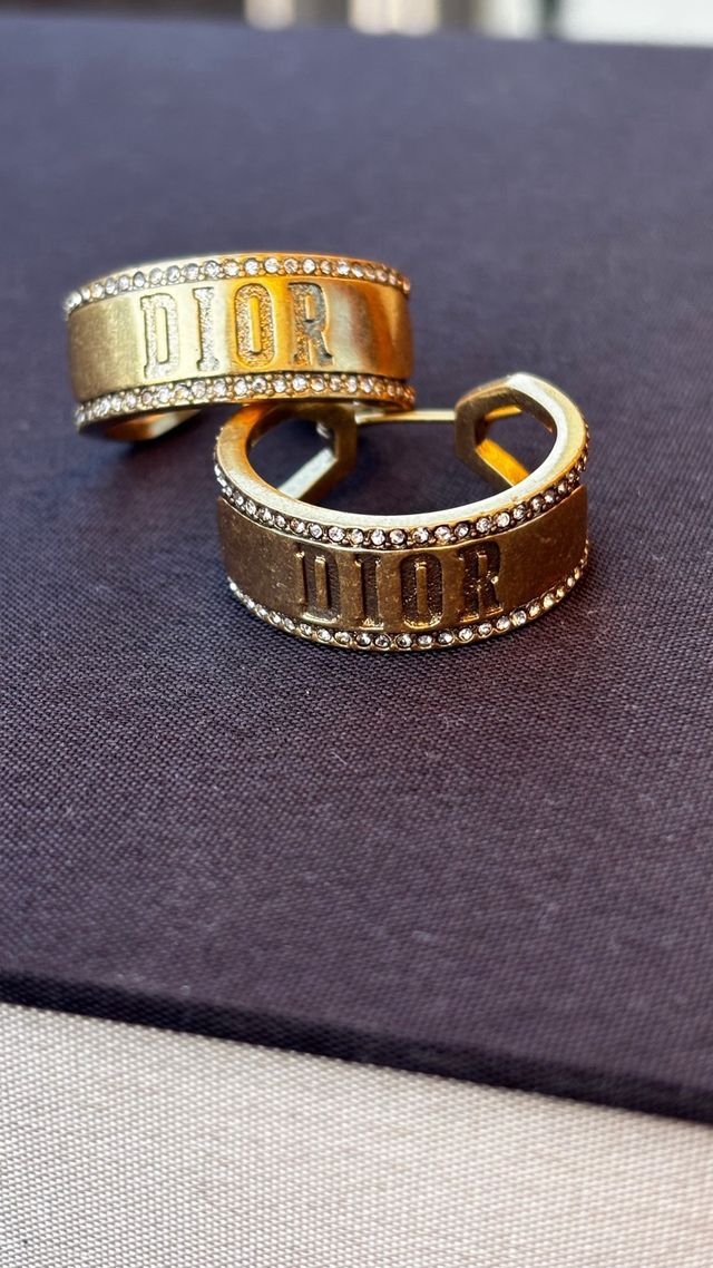 Dior pendientes gold-tone con brillitos