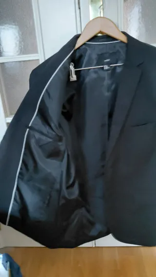 Chaqueta americana hombre vestir negra