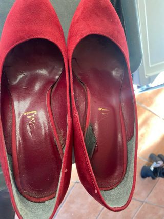 Scarpe con tacco rosse scamosciate