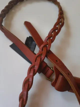 Cinturón de cuero trenzado con lazo