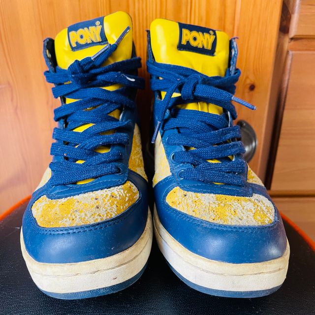 Zapatillas Pony Rugosas Azul y Amarillo