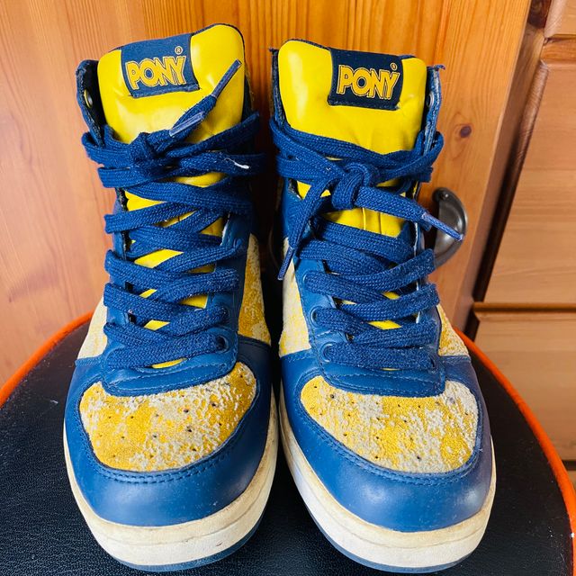 Zapatillas Pony Rugosas Azul y Amarillo