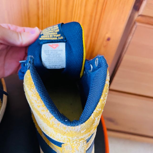 Zapatillas Pony Rugosas Azul y Amarillo