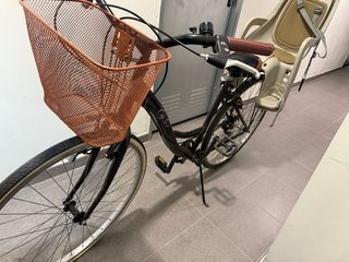 Bicicleta de Paseo con Silla Infantil y Cesta