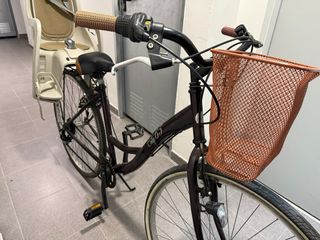 Bicicleta de Paseo con Silla Infantil y Cesta