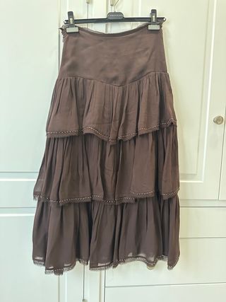 Falda Zara volantes abaloriabaloriy cristal brillo