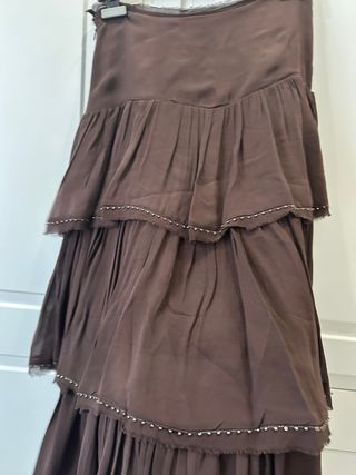 Falda Zara volantes abaloriabaloriy cristal brillo