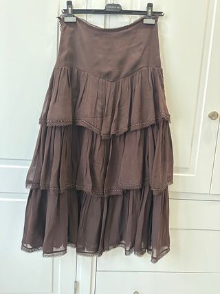 Falda Zara volantes abaloriabaloriy cristal brillo